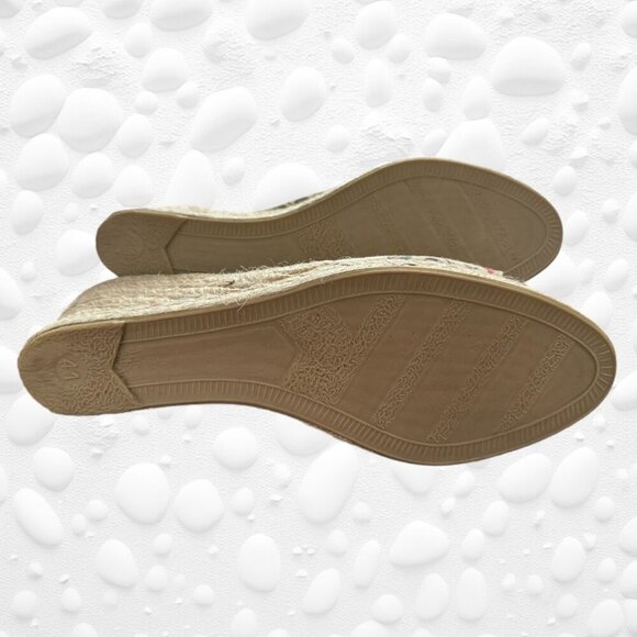 ESPEDRILLES FLORAL CANVAS Peep-toe Cut-out back.  Size 8 1/2 (41) Euro - Picture 8 of 9